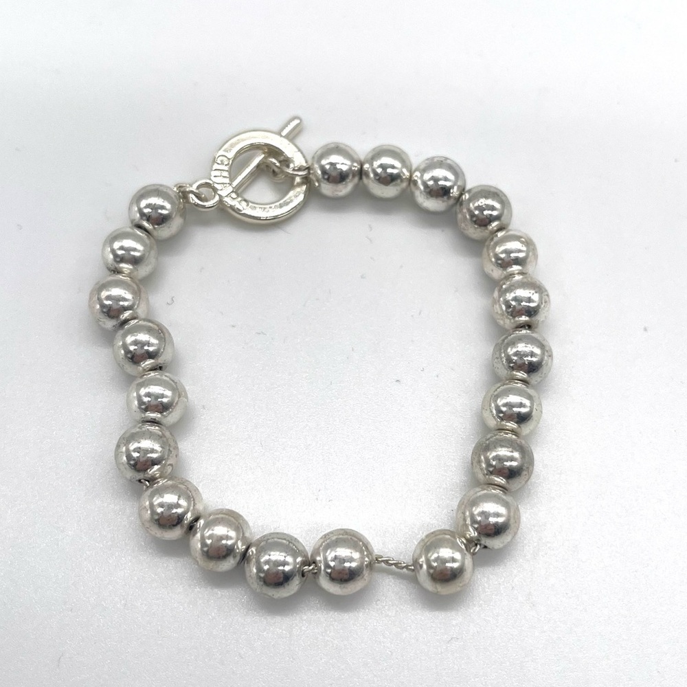 Chaps Elegant Silver Tone Balls Bracelet - Picture 2 of 4